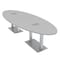 Skutchi Designs 45 in W, 120 in L, 29 in H, Engineered Wood Top, Grey HAR-OVAL-46X119-DOU-ELEC-XD01 - alternate 1